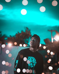 Portrait of young man looking away