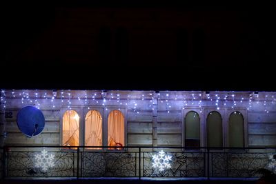 Illuminated lights at night