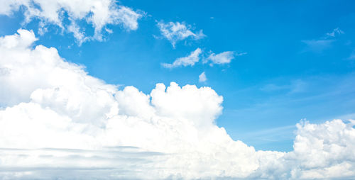 Low angle view of clouds in blue sky