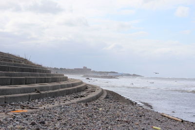 Scenic view of beach against sky