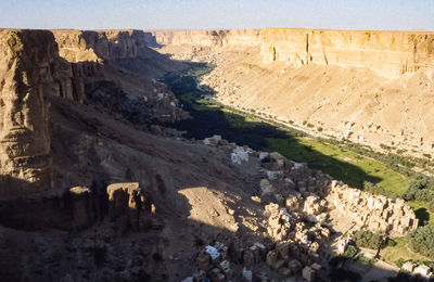 High angle view of rock formations