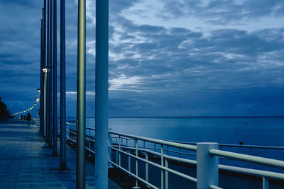 Scenic view of sea against blue sky