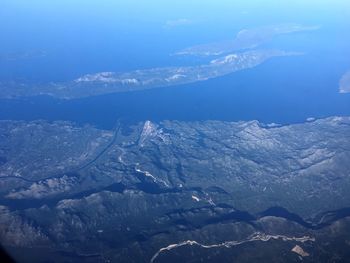 Aerial view of mountains against sky