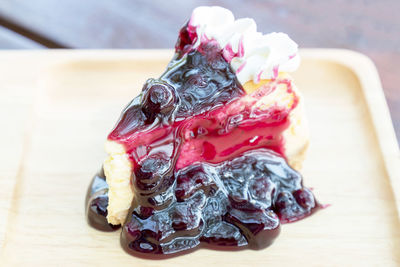 Close-up of cake on table