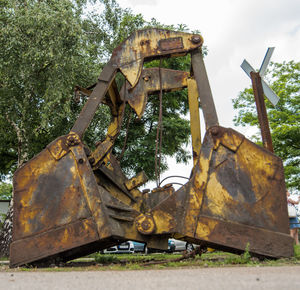 Abandoned car on land
