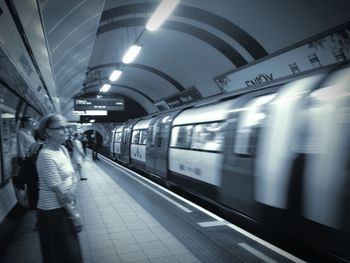 Train at railroad station platform