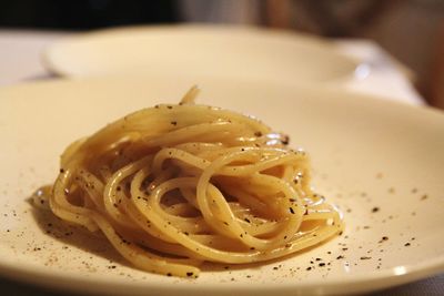 Close-up of served in plate