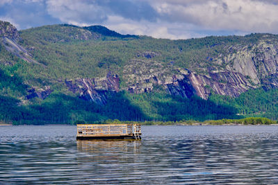 Diving platform and striped moutnains 