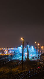 View of illuminated city at night