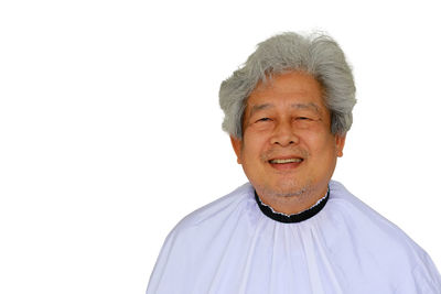 Portrait of man against white background