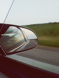 Close-up of cropped car