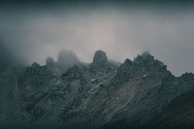 Scenic view of mountain range against sky