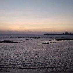 Scenic view of sea at sunset