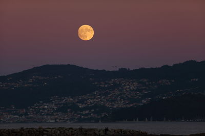 Scenic view of moon in sky at night