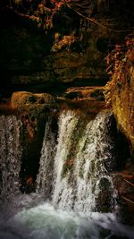 Scenic view of waterfall