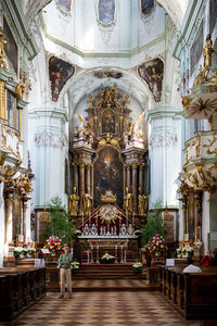 Interior of illuminated st peter abbey