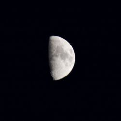 Low angle view of moon against sky at night