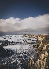 Lighthouse on the pacific coast, point arena, california