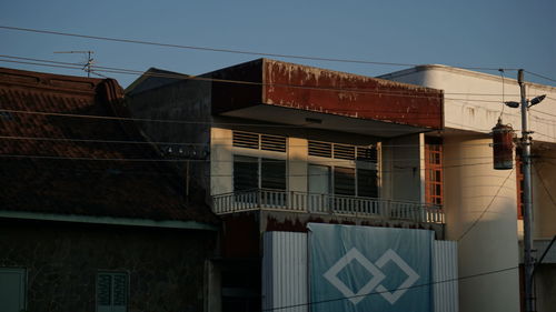 Low angle view of building against clear sky