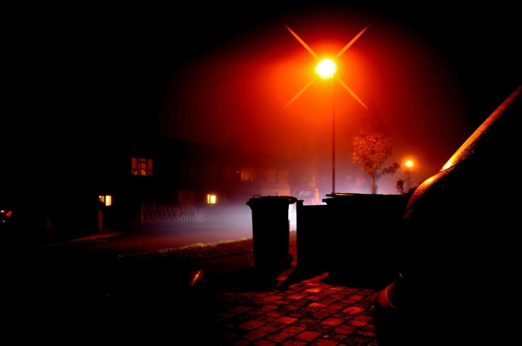 night, illuminated, lighting equipment, dark, street light, glowing, fire - natural phenomenon, lit, burning, built structure, building exterior, light - natural phenomenon, flame, architecture, electric light, outdoors, sky, fire, house, copy space