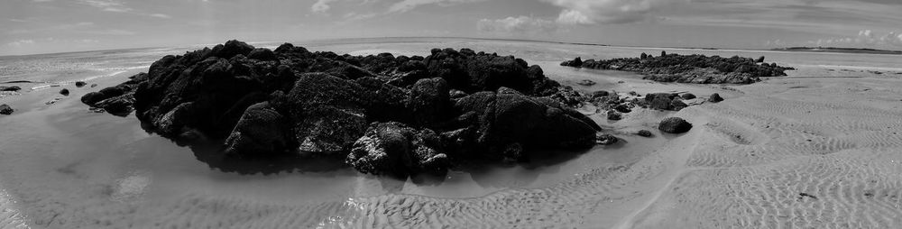 View of calm beach against sky