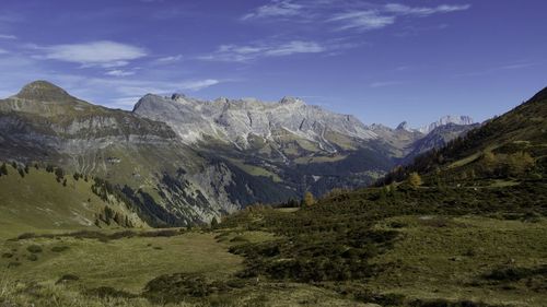 Scenic view of mountains against sky