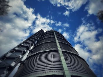 Low angle view of modern building against sky