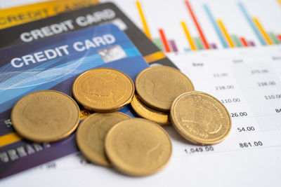 Close-up of coins