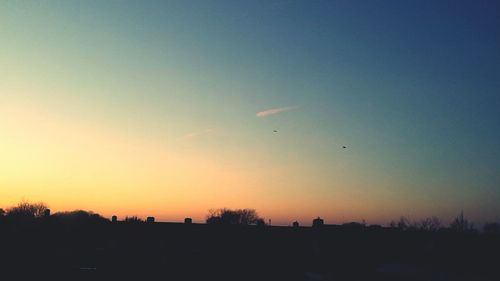 Silhouette landscape at sunset