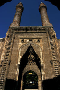 Low angle view of historical building against clear sky