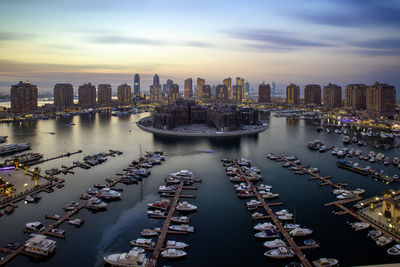High angle view of buildings in city