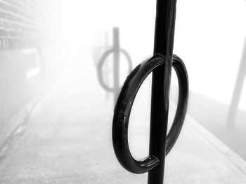 Close-up of metal railing