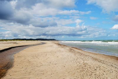 Scenic view of beach against sky