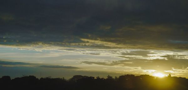 Silhouette trees against sky during sunset