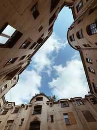 Low angle view of buildings against sky