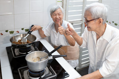 People having food at home