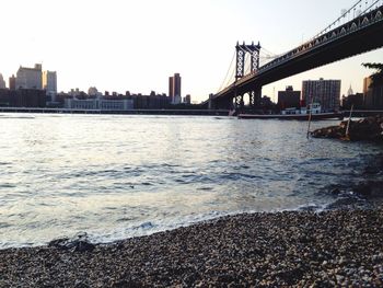 Bridge over river in city