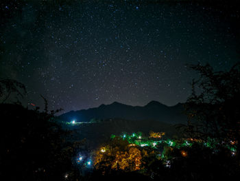 Night sky in village