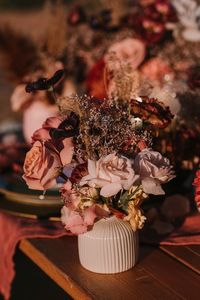 Close-up of flowers on table