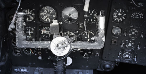 Speedometer of old airplane