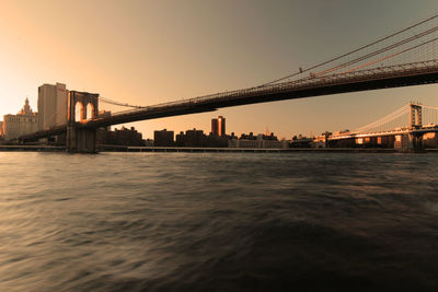 City skyline at dusk
