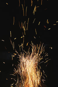 Firework display at night