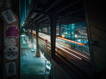 View of train at night