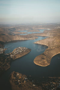 Scenic flight over eifel nationalpark, germany