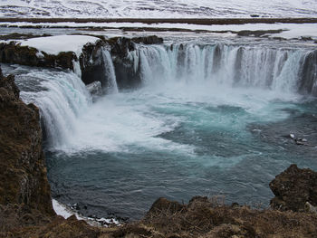 Scenic view of waterfall