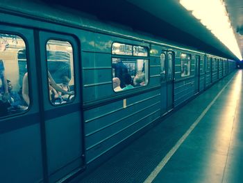 Train at railroad station platform