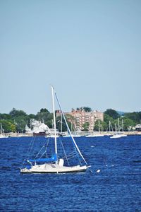 Boats sailing in sea