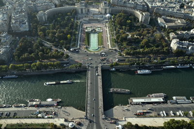 High angle view of city