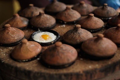 Traditional egg fern cake in vietnam.