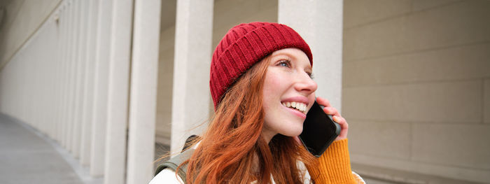 Portrait of young woman looking away